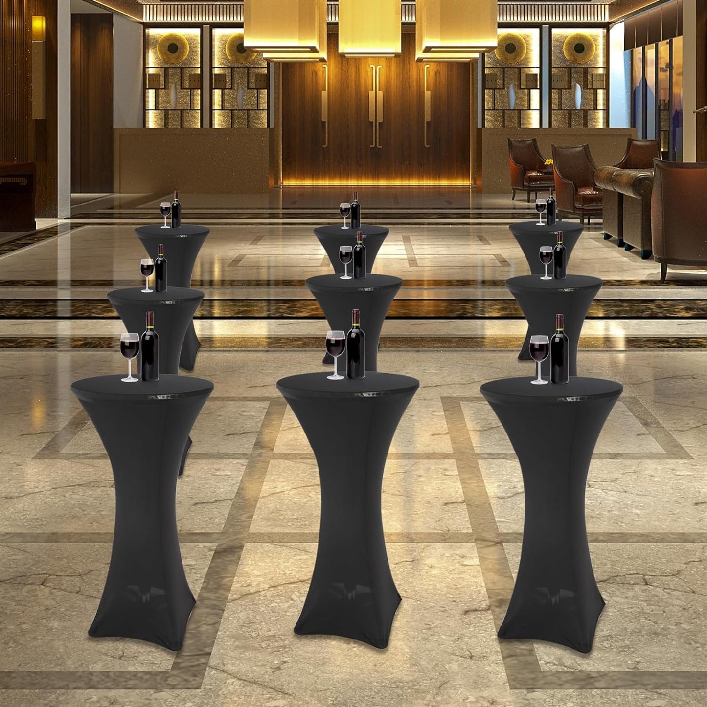 24 Inch Folding Pub Table With Black Height Adjustable