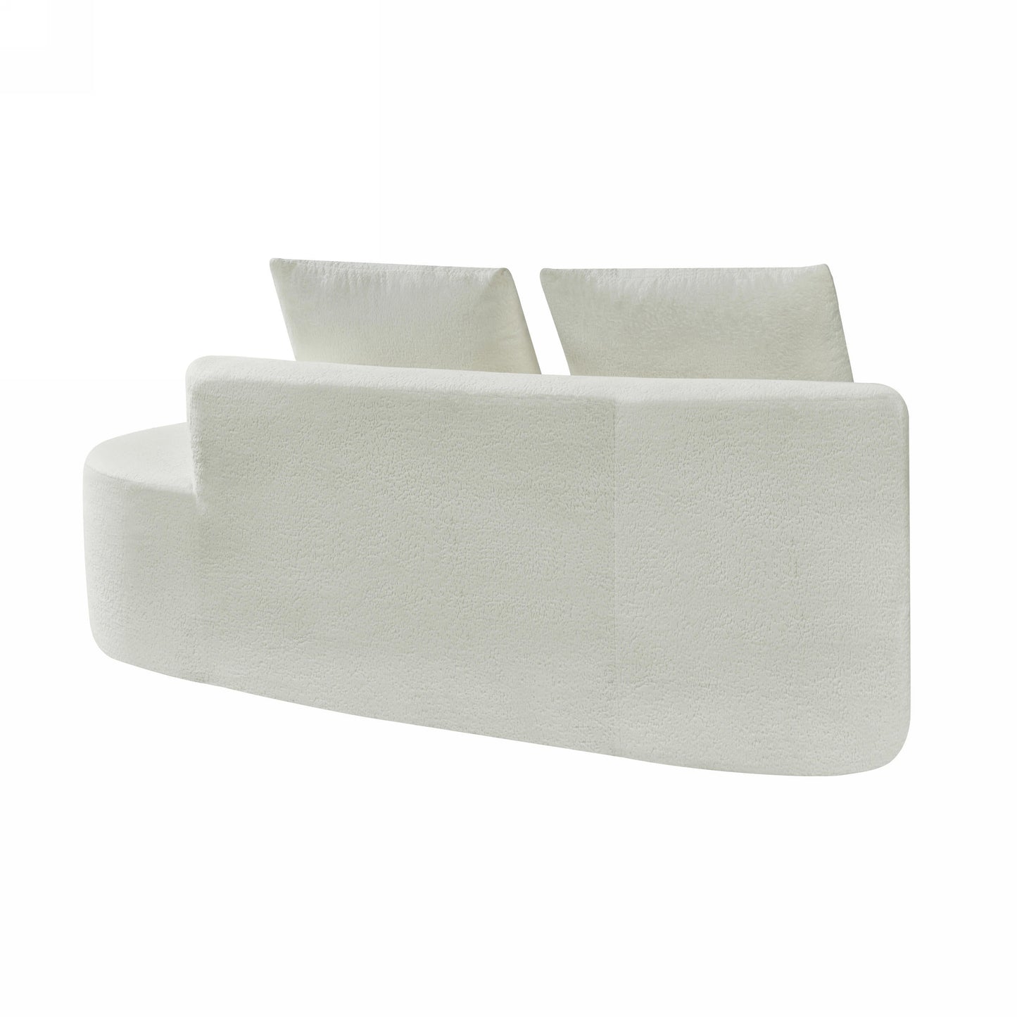 116' Modern Curved Sectional Sofa with High-Density Fully Compressed Sponge and Chaise Lounge, Pearl Upholstery, 2-Piece Set, Fully Assembled Right Hand Facing, Perfect for Living Room, Lounge