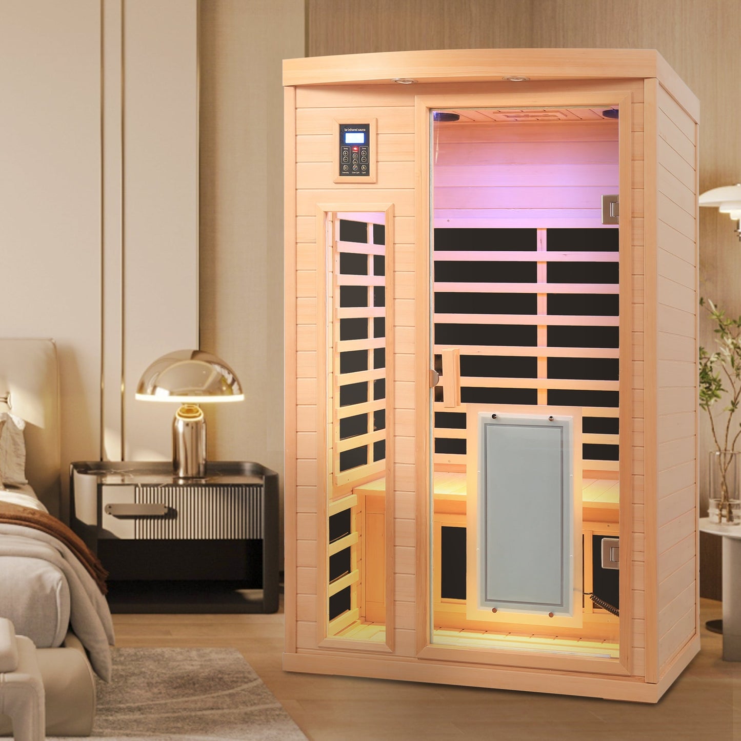 Far-Infrared Hemlock Wood Two-Person Sauna Room