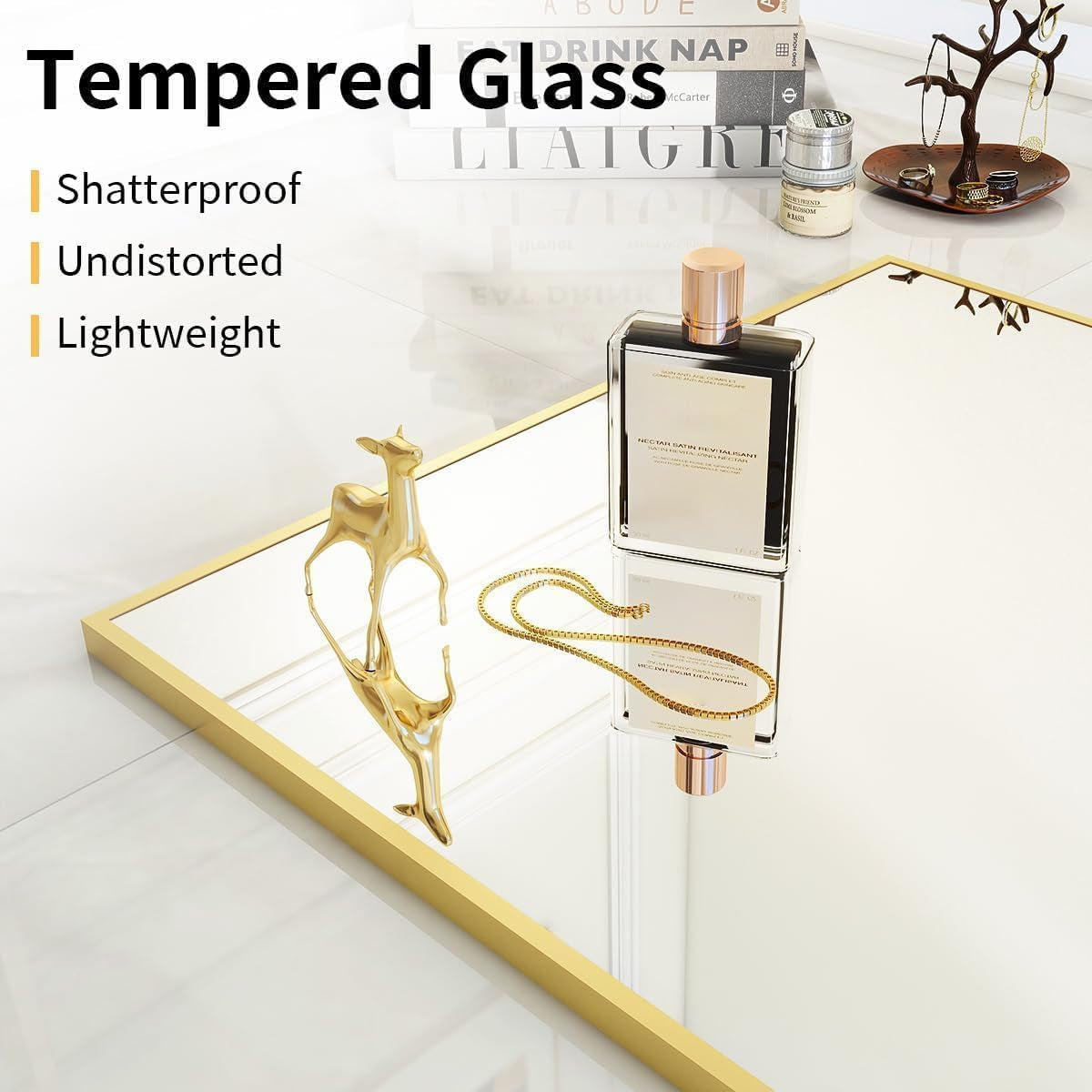 Gold Floor Mirror 21x57 Inch Full Length With Stand
