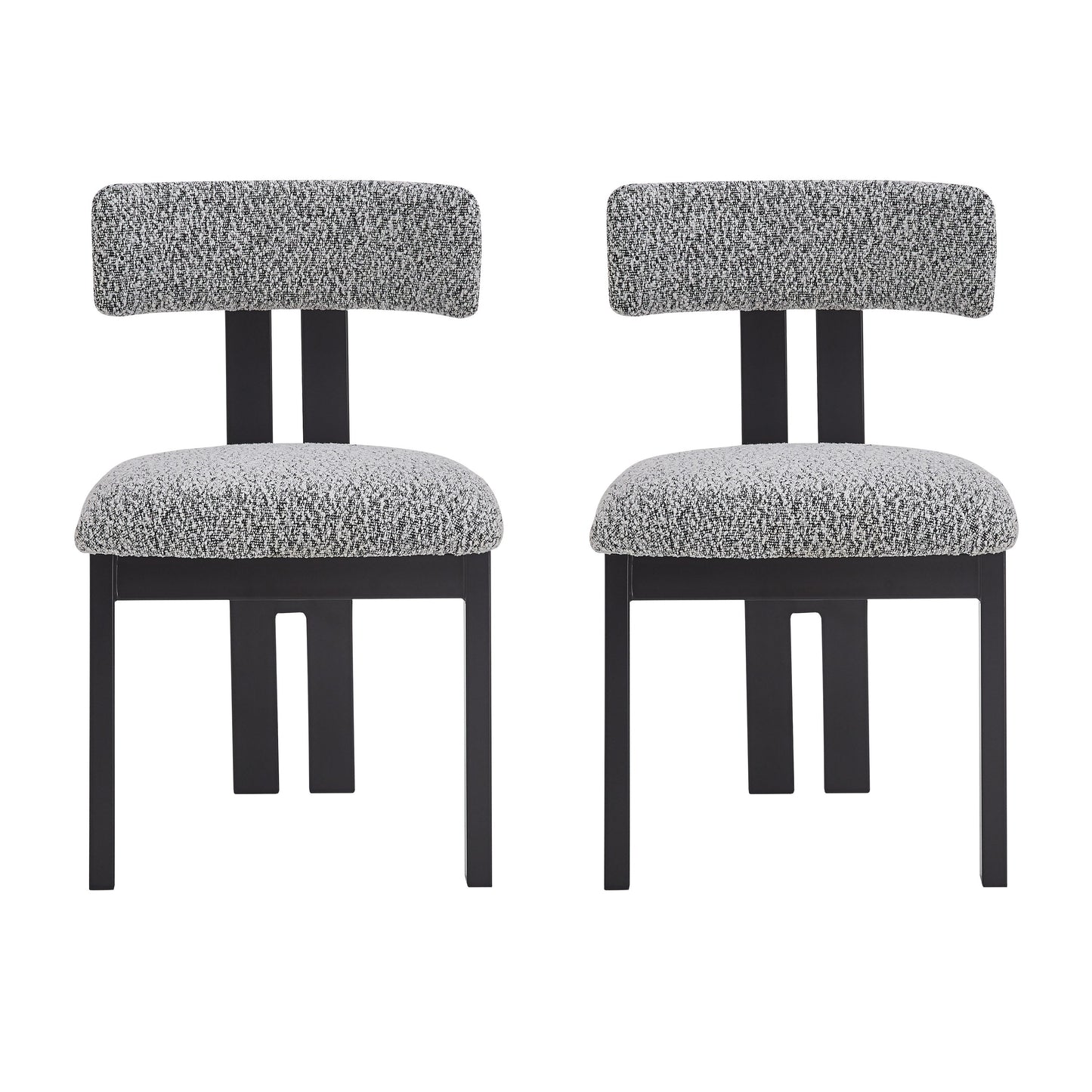Upholstered Armless Dining Chairs With Metal Legs (Set of 2)