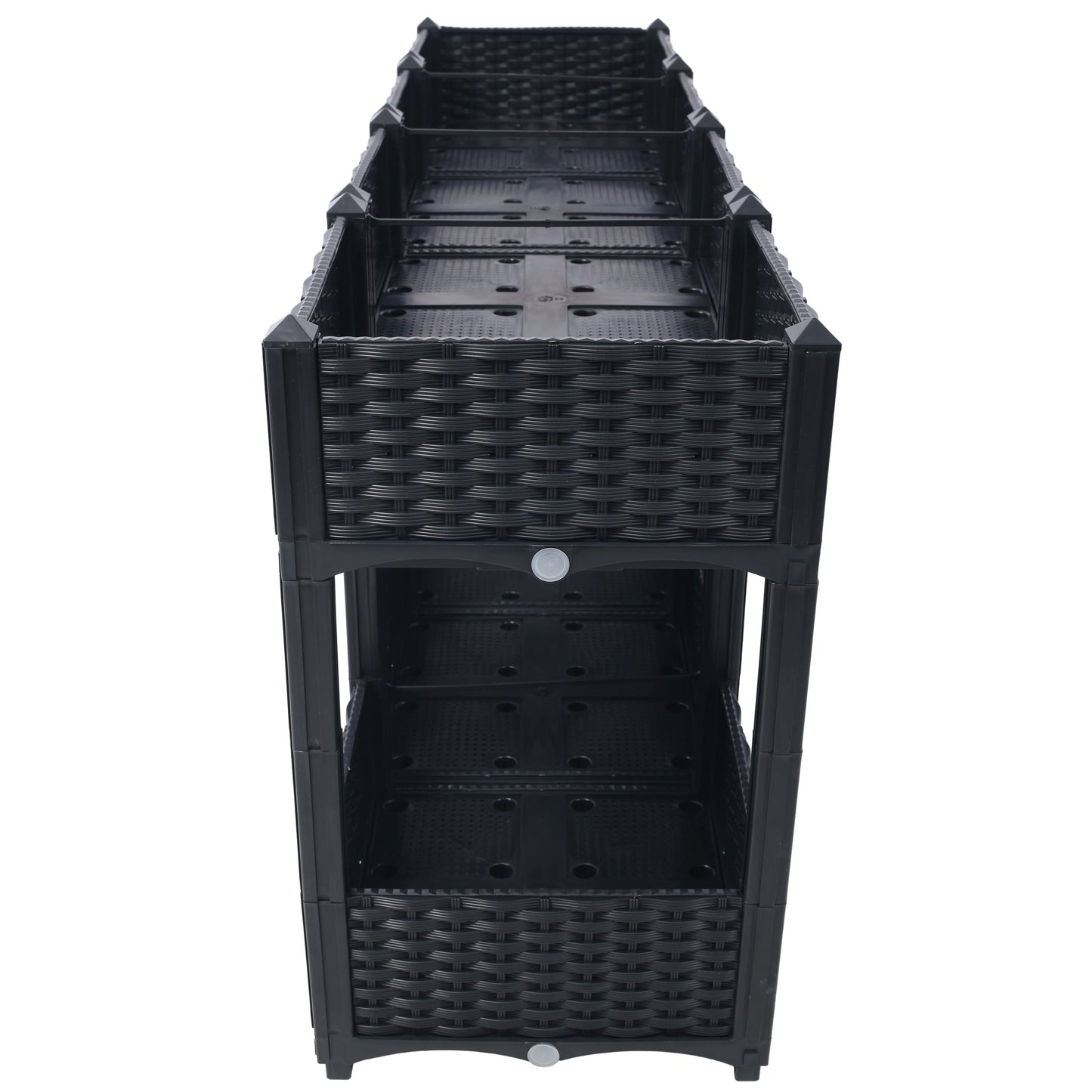 Planter Raised Beds - Elevated Planter Garden Box with Drainage Plug Raised Garden Beds for Vegetable/Flower/Herb Outdoor Standing Planter Beds Gardening Kit,Black,63'x15.7'x27.7'