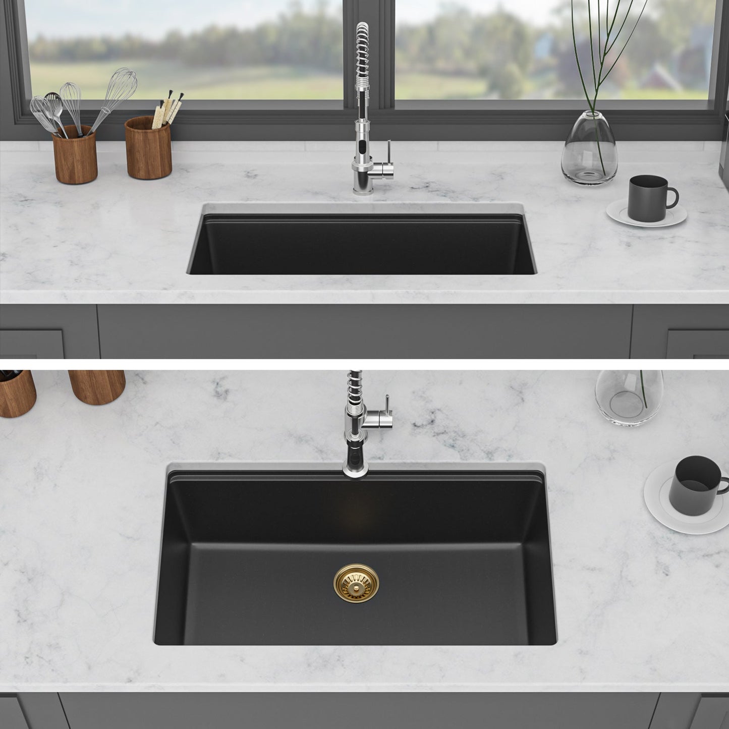 Quartz Kitchen Sink - 33" x 19" x 9.65"