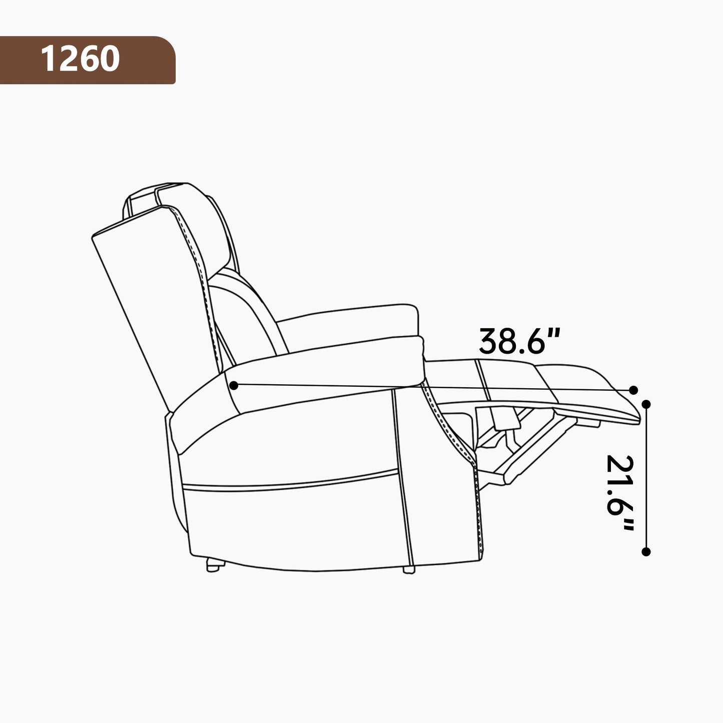 Camel Manual Recliner Chair in Faux Leather for Living Room with Heavy Duty Motion Mechanism, 8 vibrating nodes and 3 massage modes.