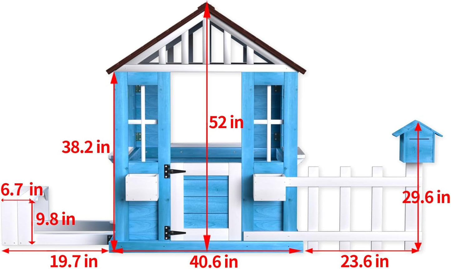 Premium Wooden Outdoor Playhouse For Kids Backyard