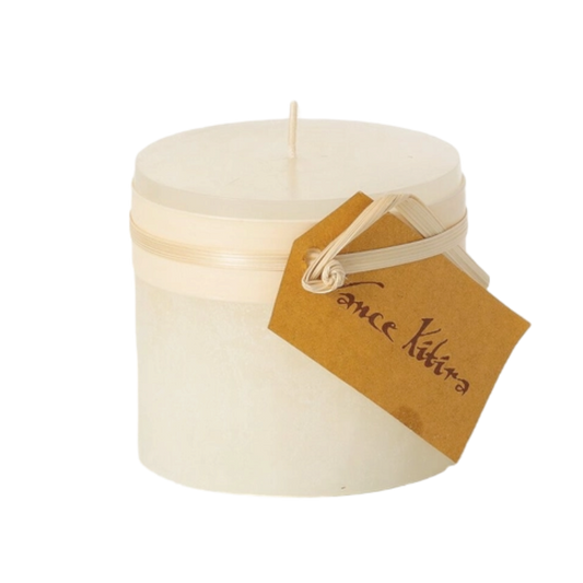 Melon White Timber  Pillar Candle - 3  x 3.25