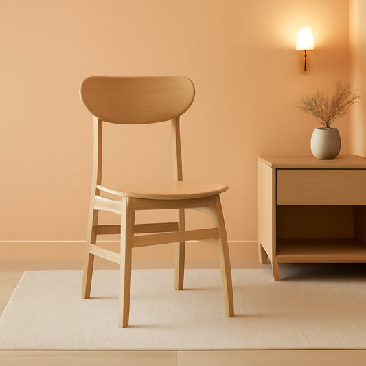 Dining Chairs Set Natural Wood Mid Century Retro 2 Chairs
