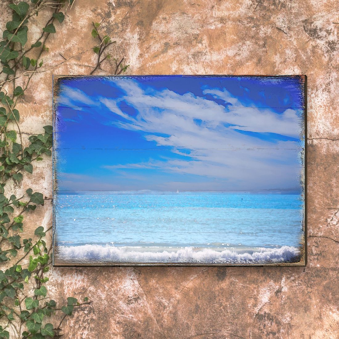 The Beach Wood Wooden Coastal Wall Art by Nature Wonders - Coastal Sea-Life Decor - 95226-3B