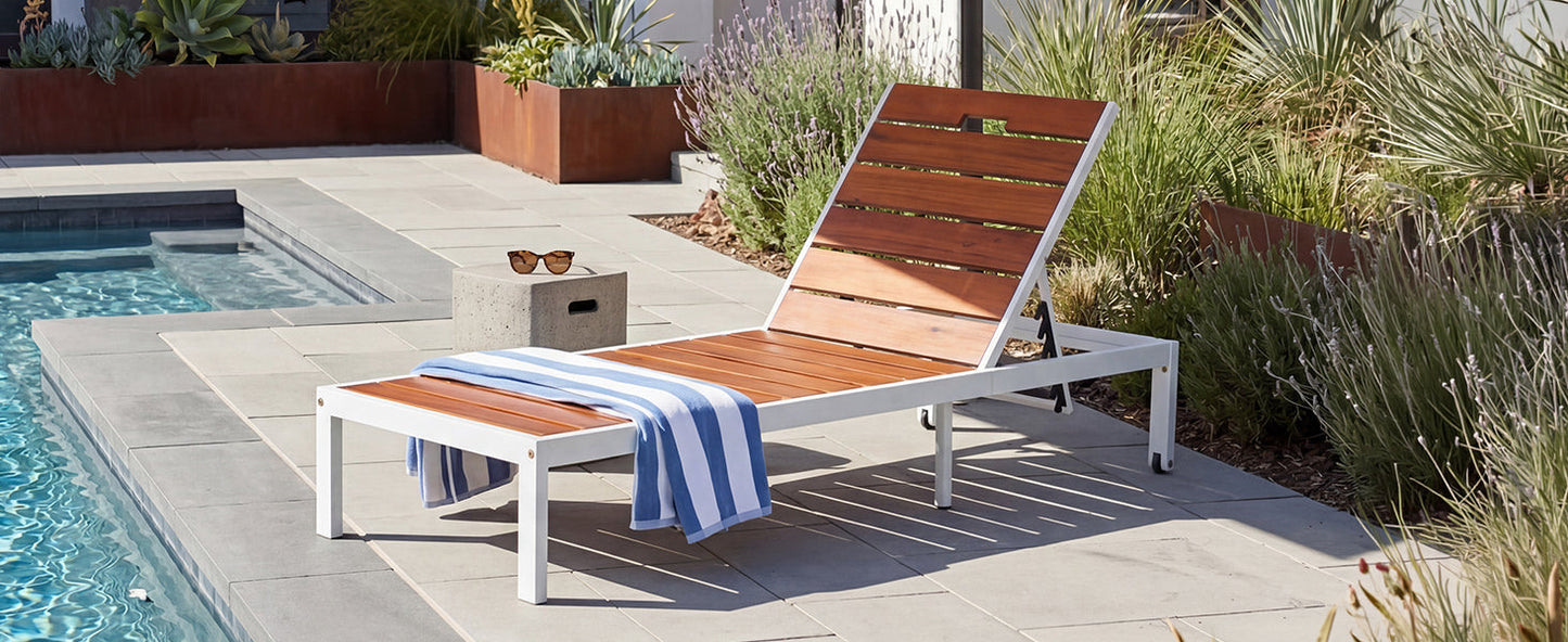 Outdoor Chaise Lounges with Adjustable Backrest