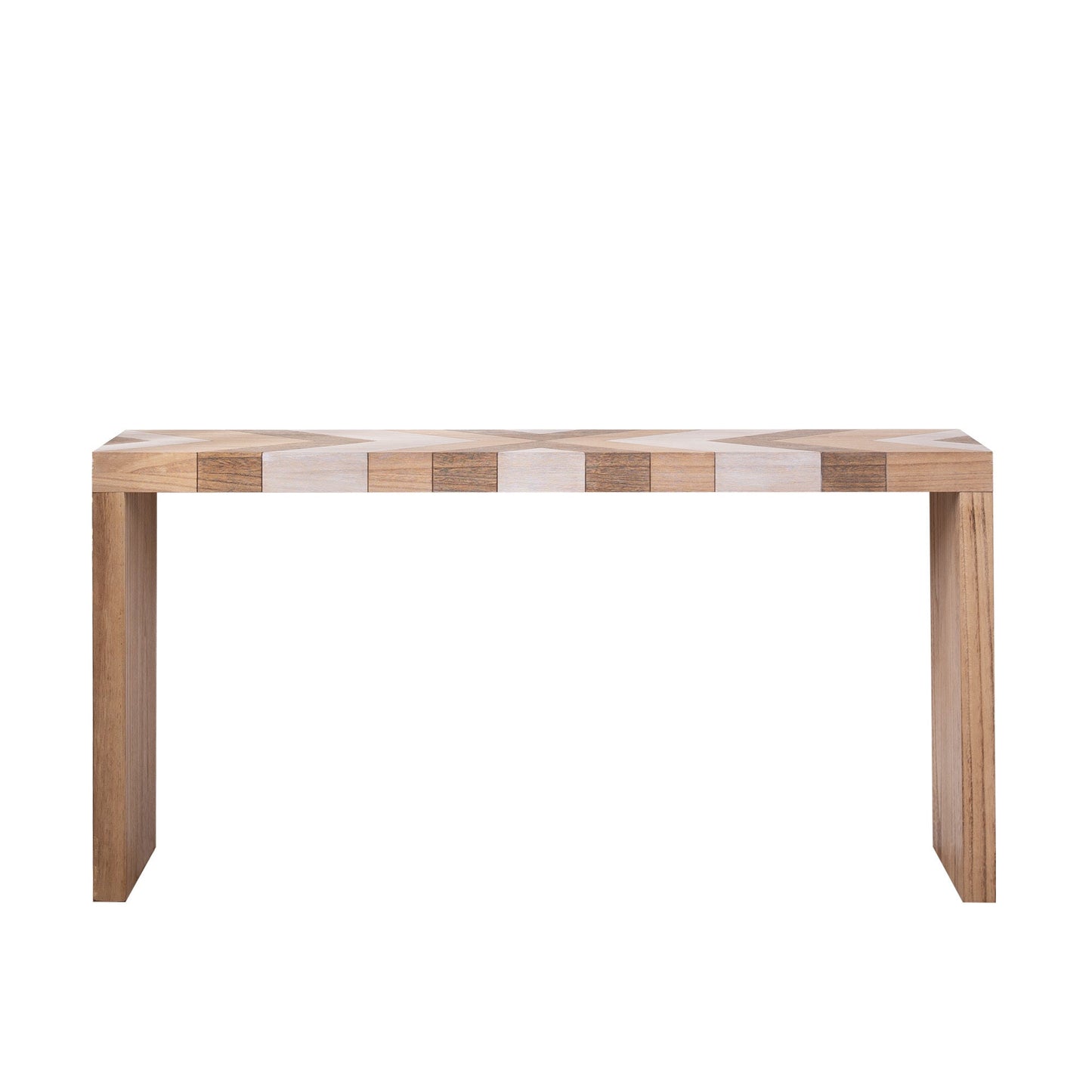 Modern Console Table, 62' Long Entryway Table with Chevron Patterned Top