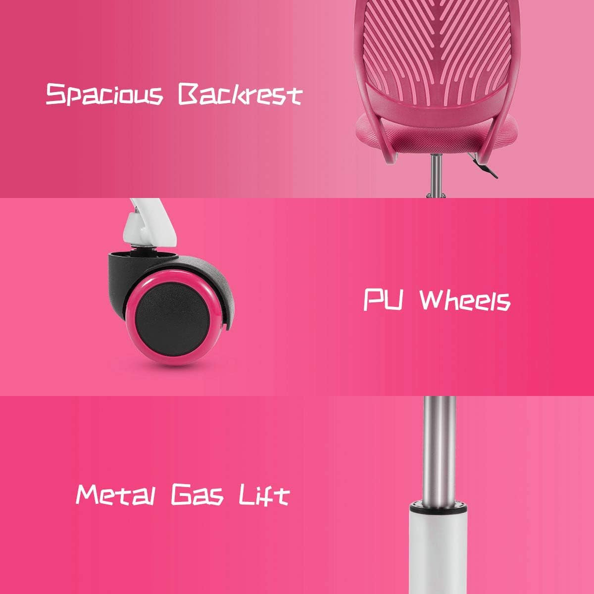 Kids Desk Chair Adjustable Height With Lumbar Support Rose