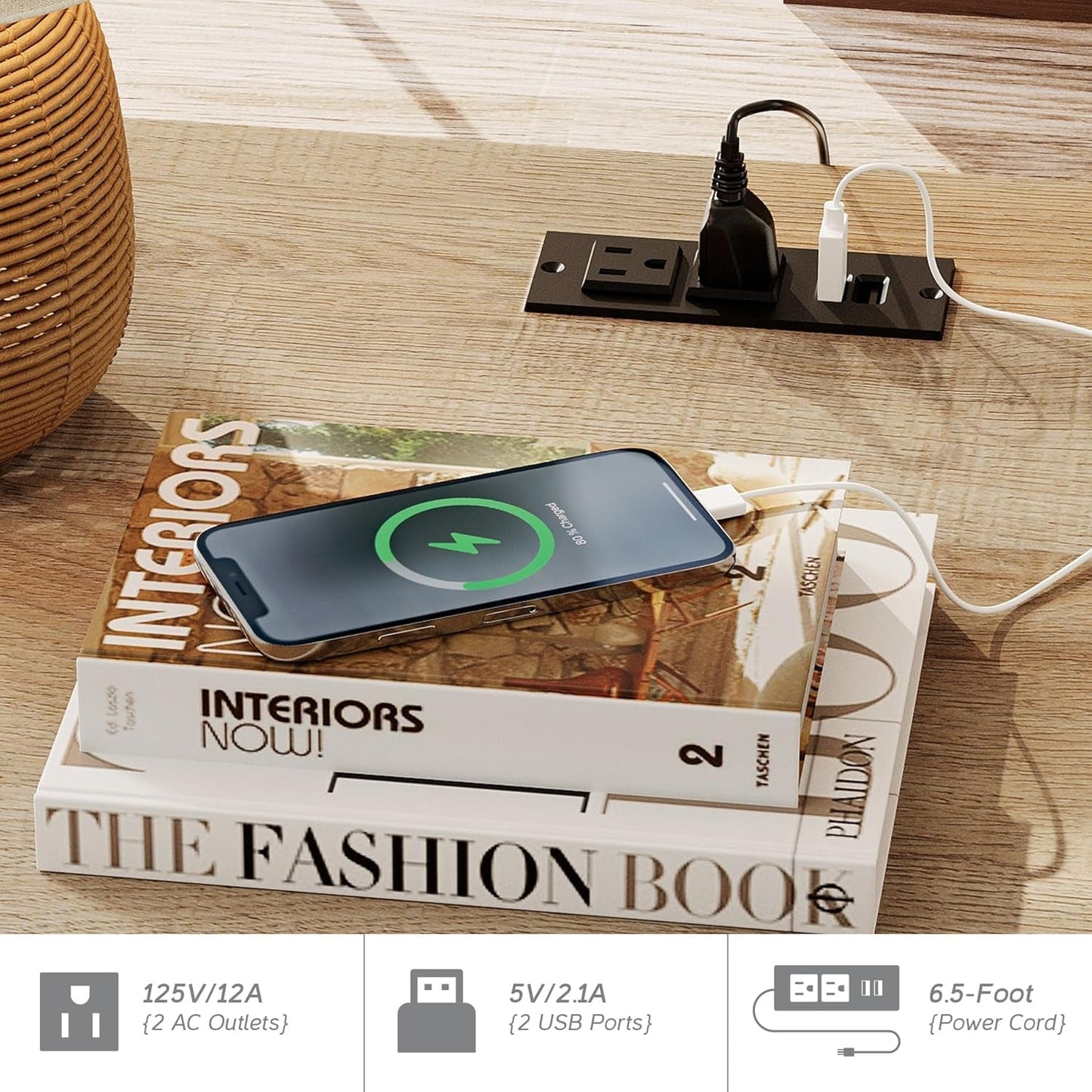 Oakwood Finish 56-Inch Executive Desk With USB Charging