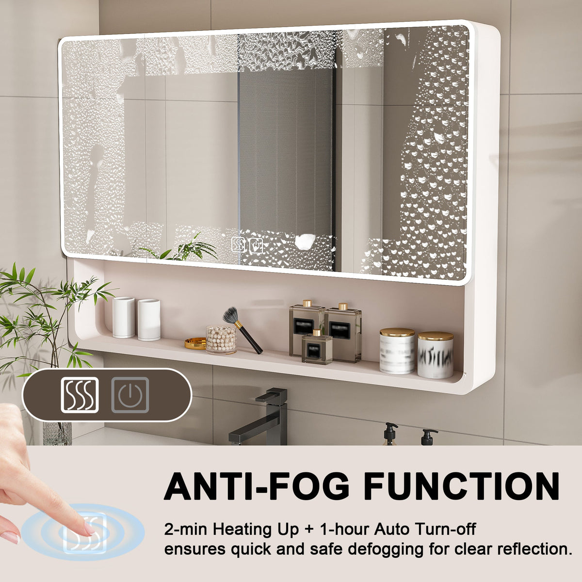 Aluminium Medicine Cabinet Mirror, 35 x 28 Inches