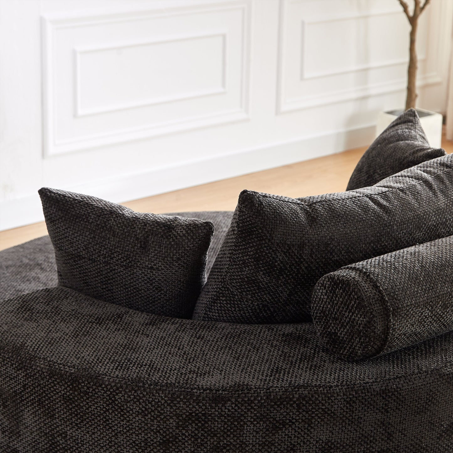 55''L Chenille Foam Single Swivel Chair