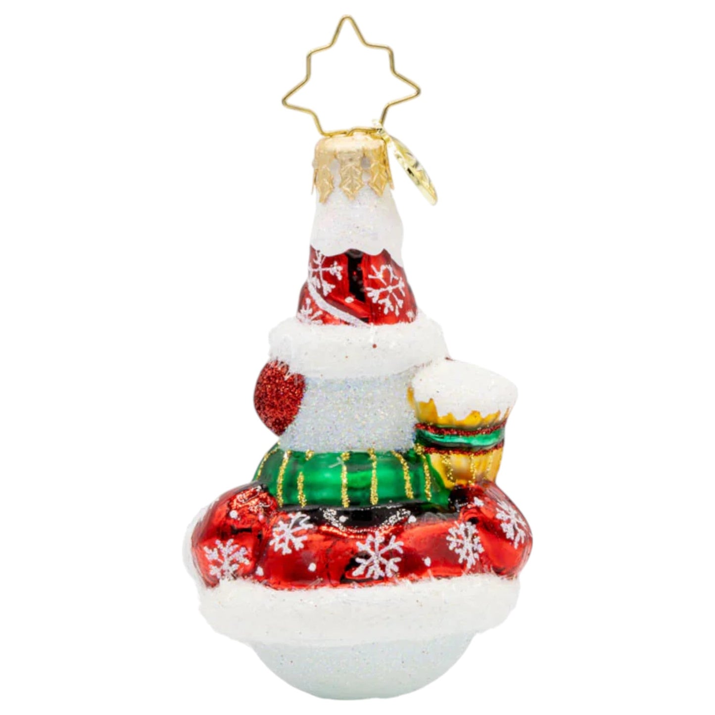 Christopher Radko Little Gem Glass Ornament - Swept Up Snowman Gem