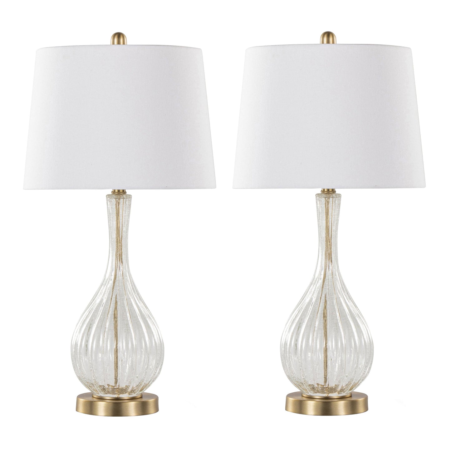 Jenny 27" Contemporary Glass Table Lamp in Clear Crackle Glass