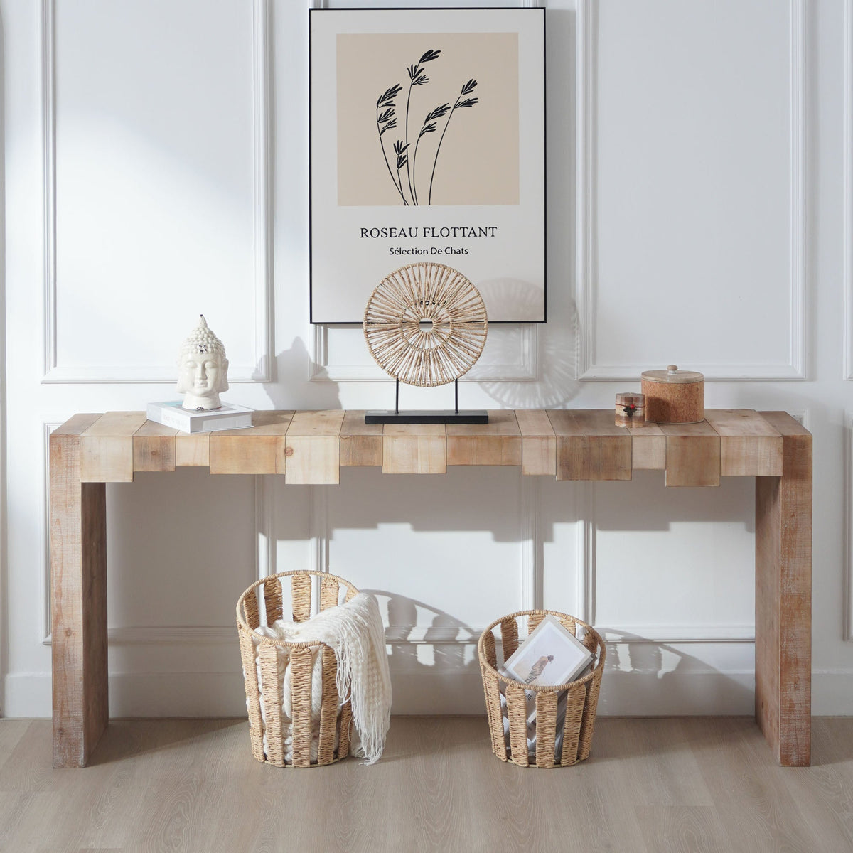 Modern Rustic Console Table - 71" Entryway Table