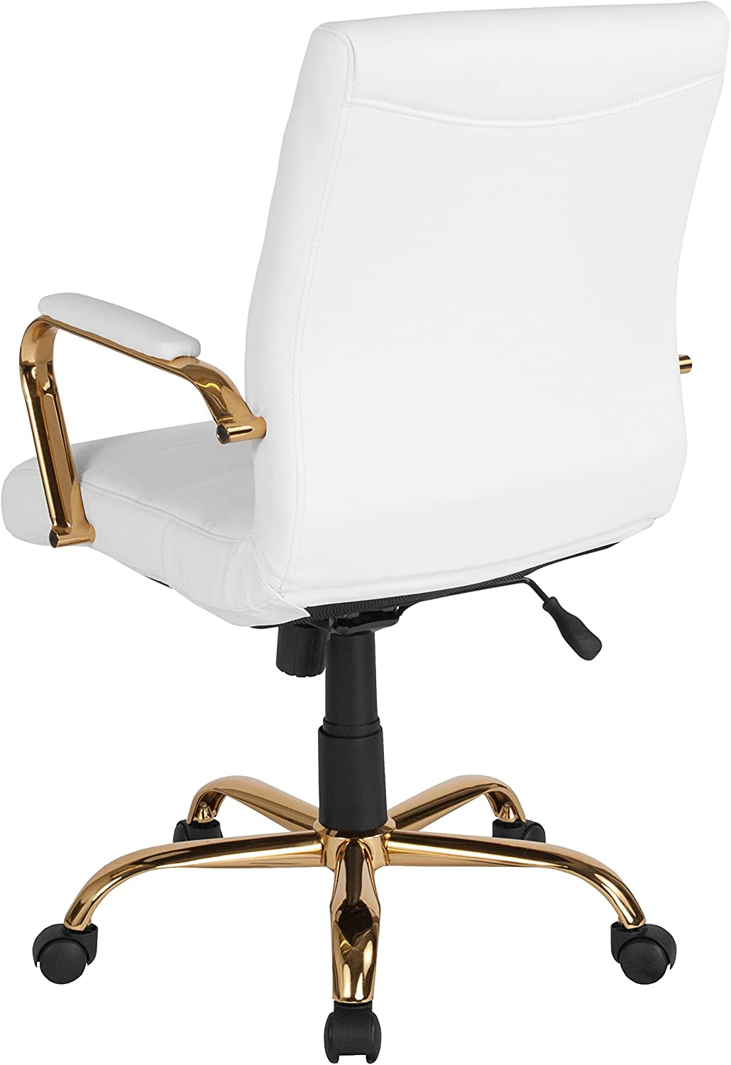 Whitney White LeatherSoft Office Chair Mid Back Swivel