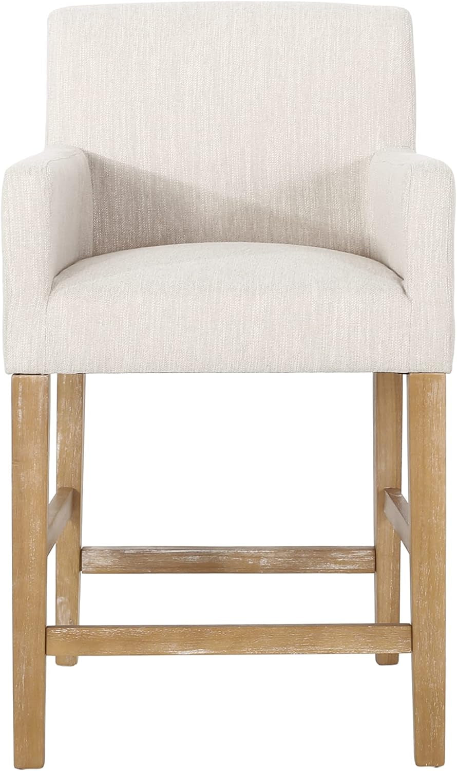 Armga Upholstered 26 Inch Counter Stools Beige Set Of 2