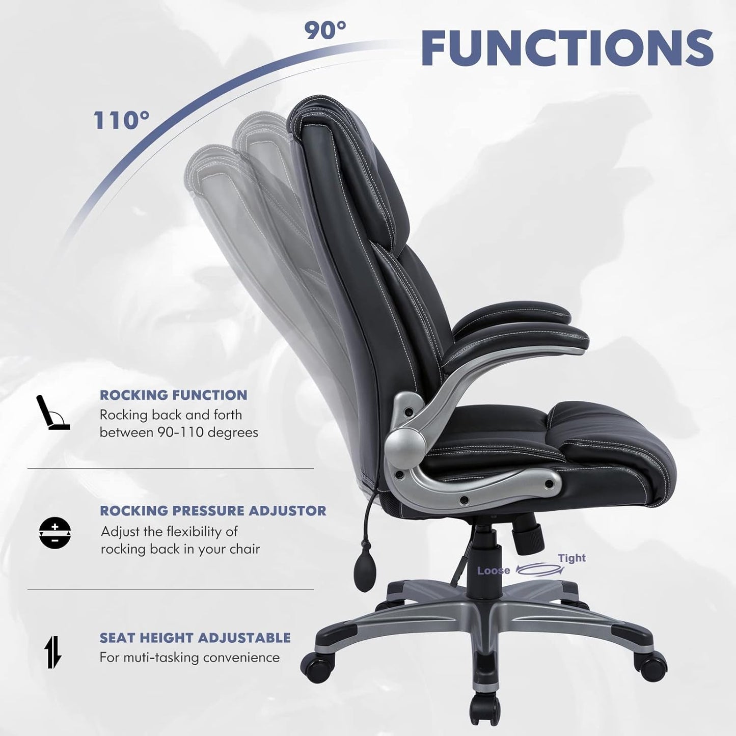 Ergonomic High Back Office Chair With Flip Up Arms