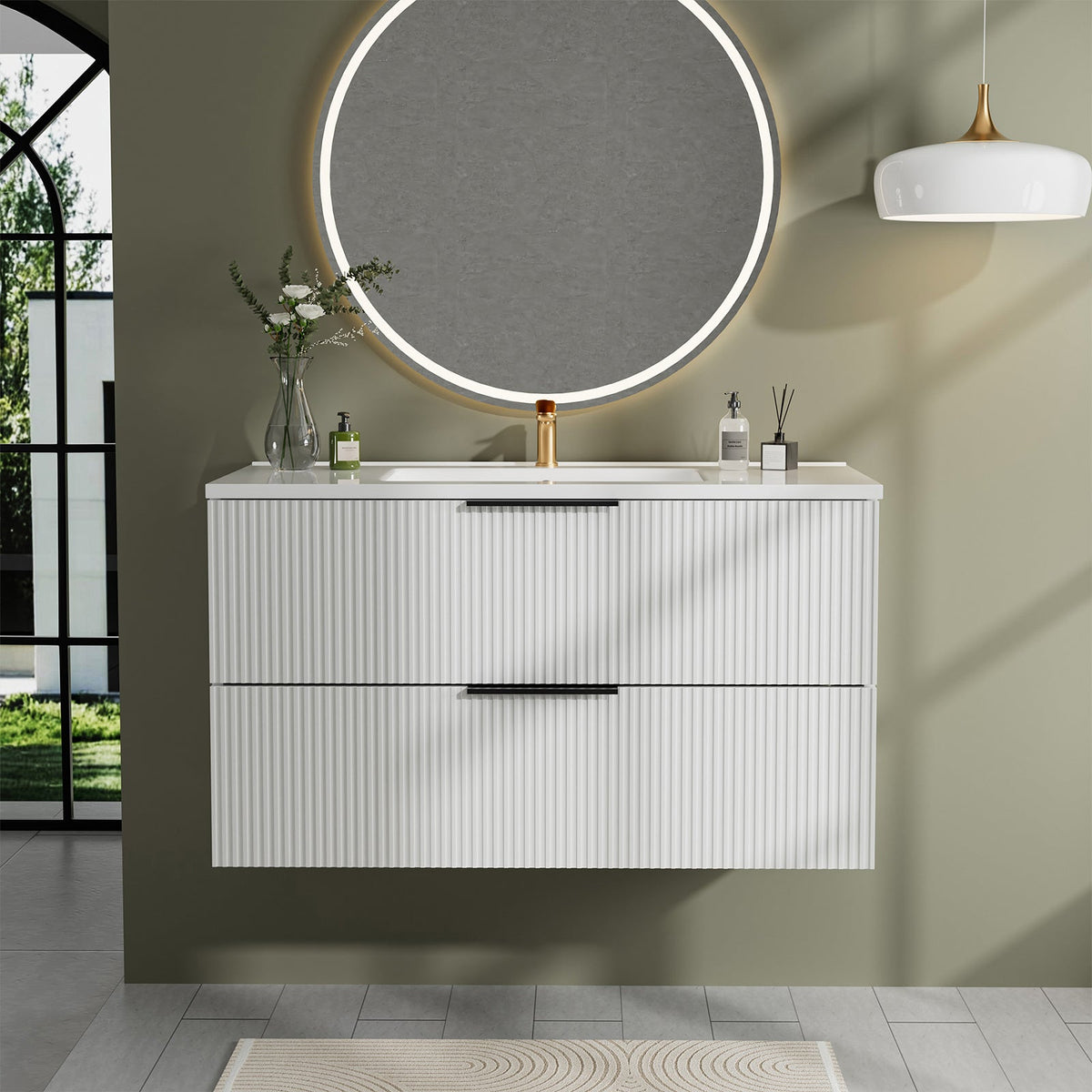 36 Inch Bathroom Vanity Cabinet With Ceramic Sink