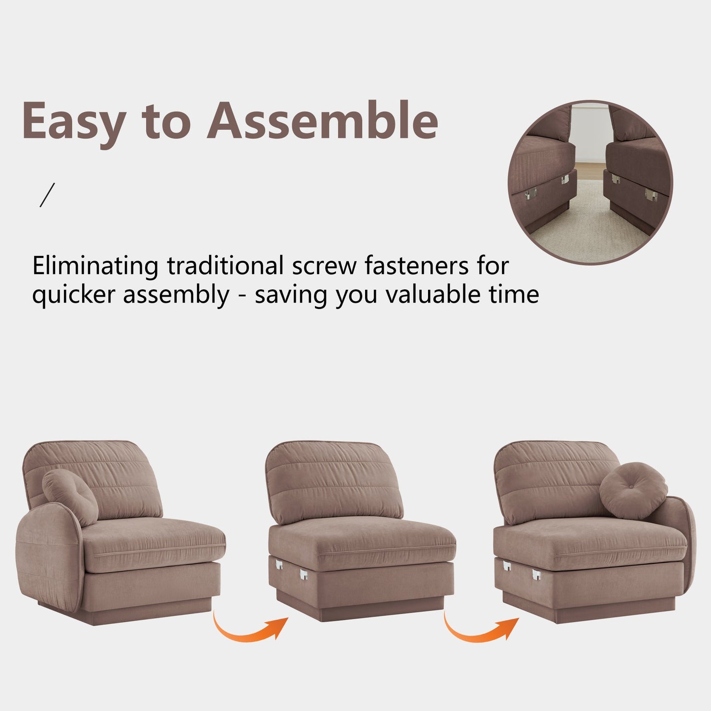 137" Oversize Chenille U-Shaped Sofa