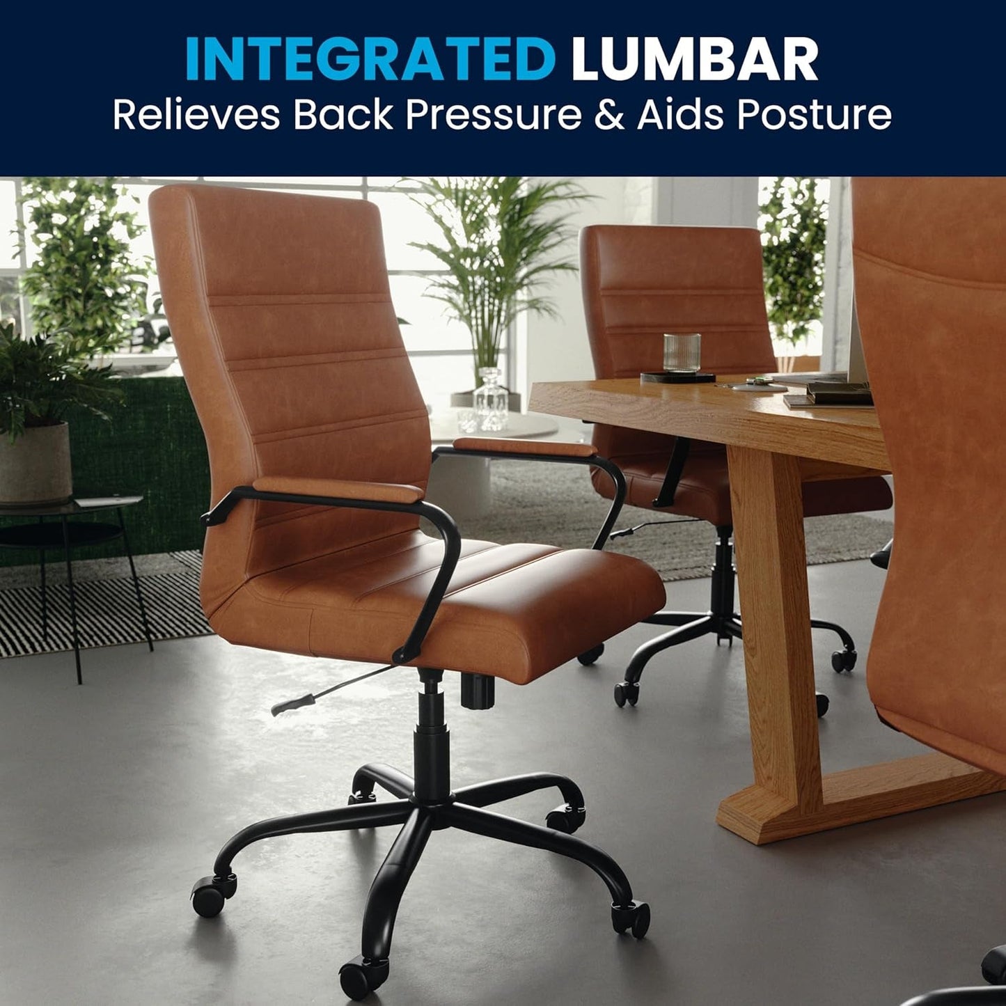 Whitney High Back Leathersoft Desk Chair Adjustable Height