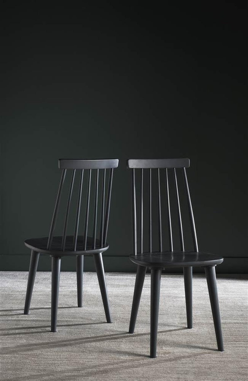 Grey Farmhouse Spindle Side Dining Chairs Set Of 2
