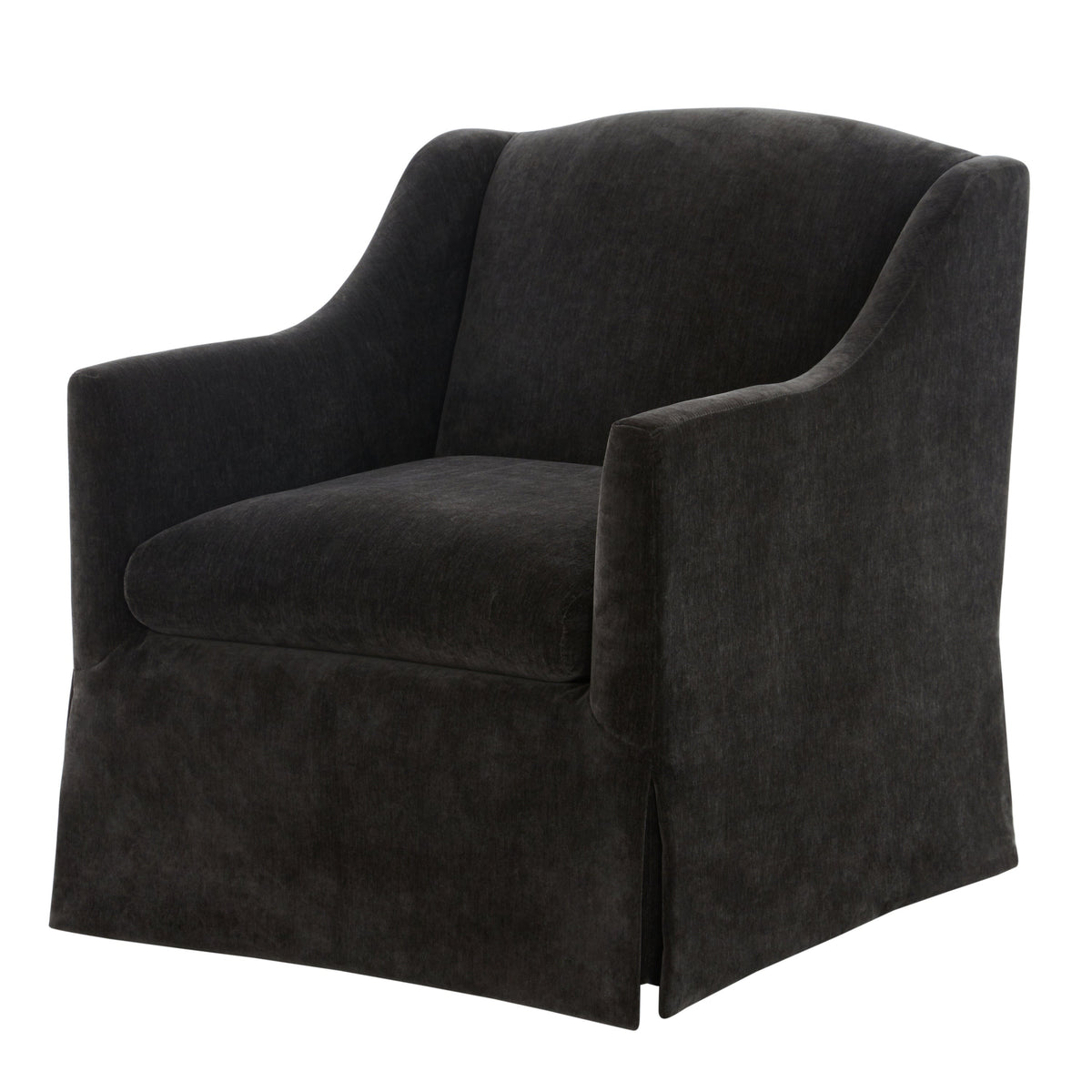 Luisa Skirted Swivel Accent Chair - Mink