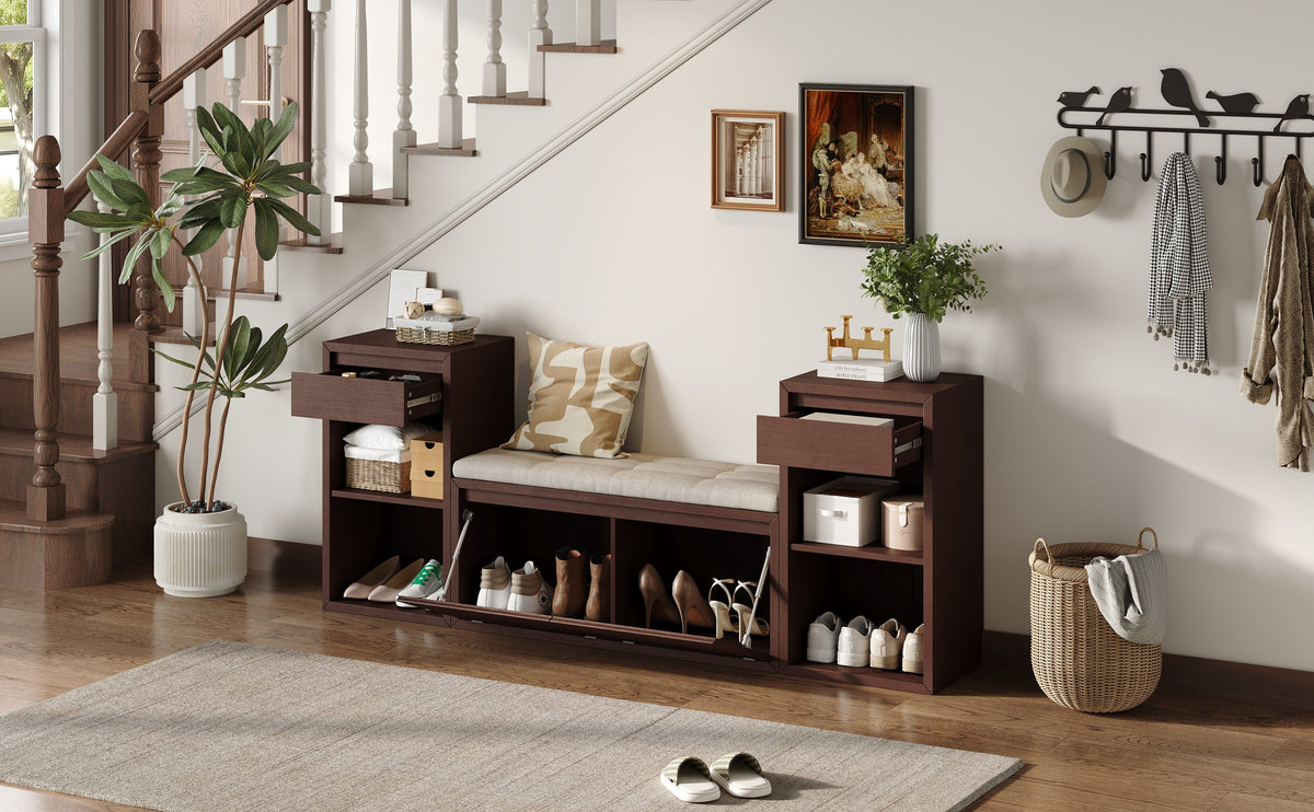 TREXM All-in-One Entryway Storage Bench