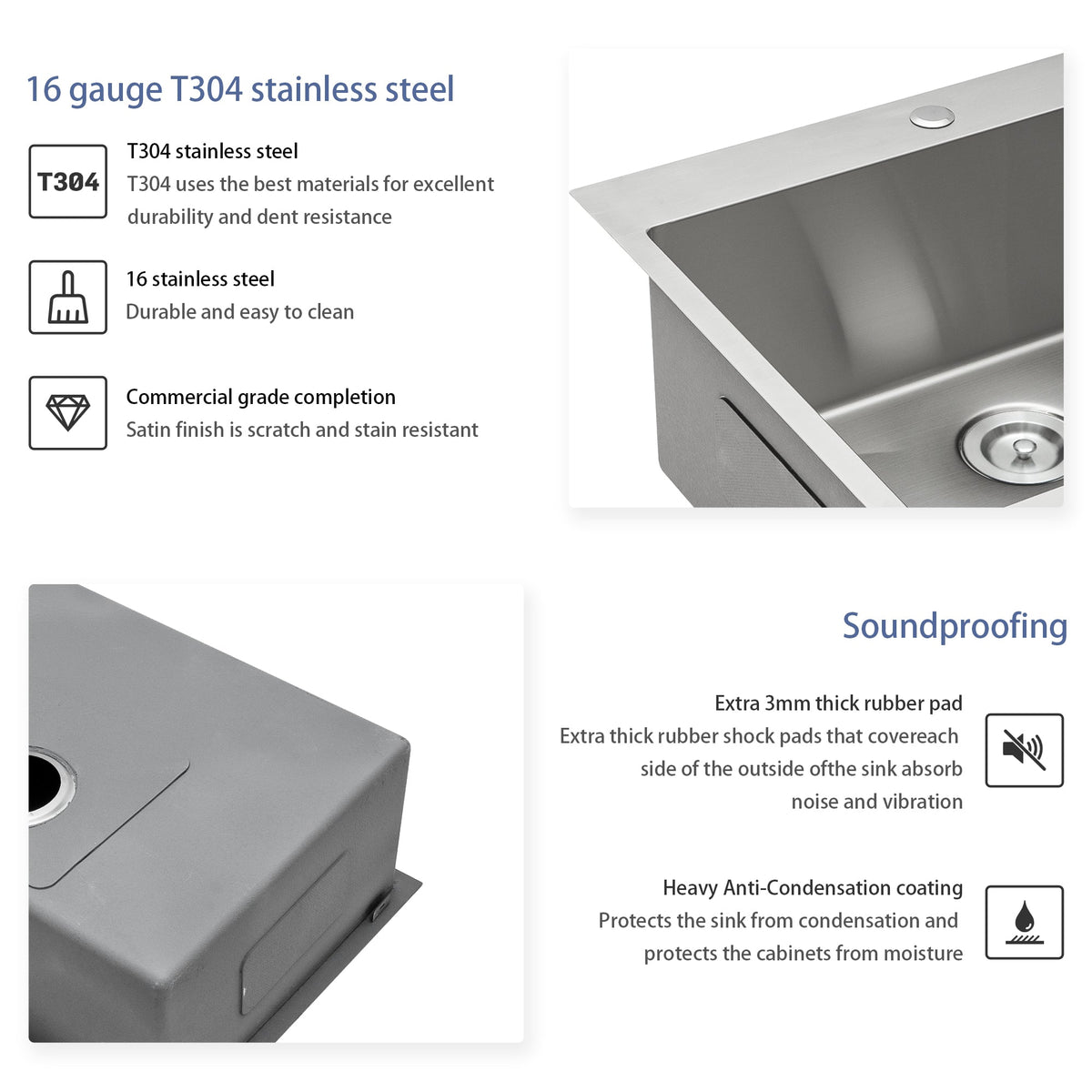 30" Single Bowl Topmount Kitchen Sink
