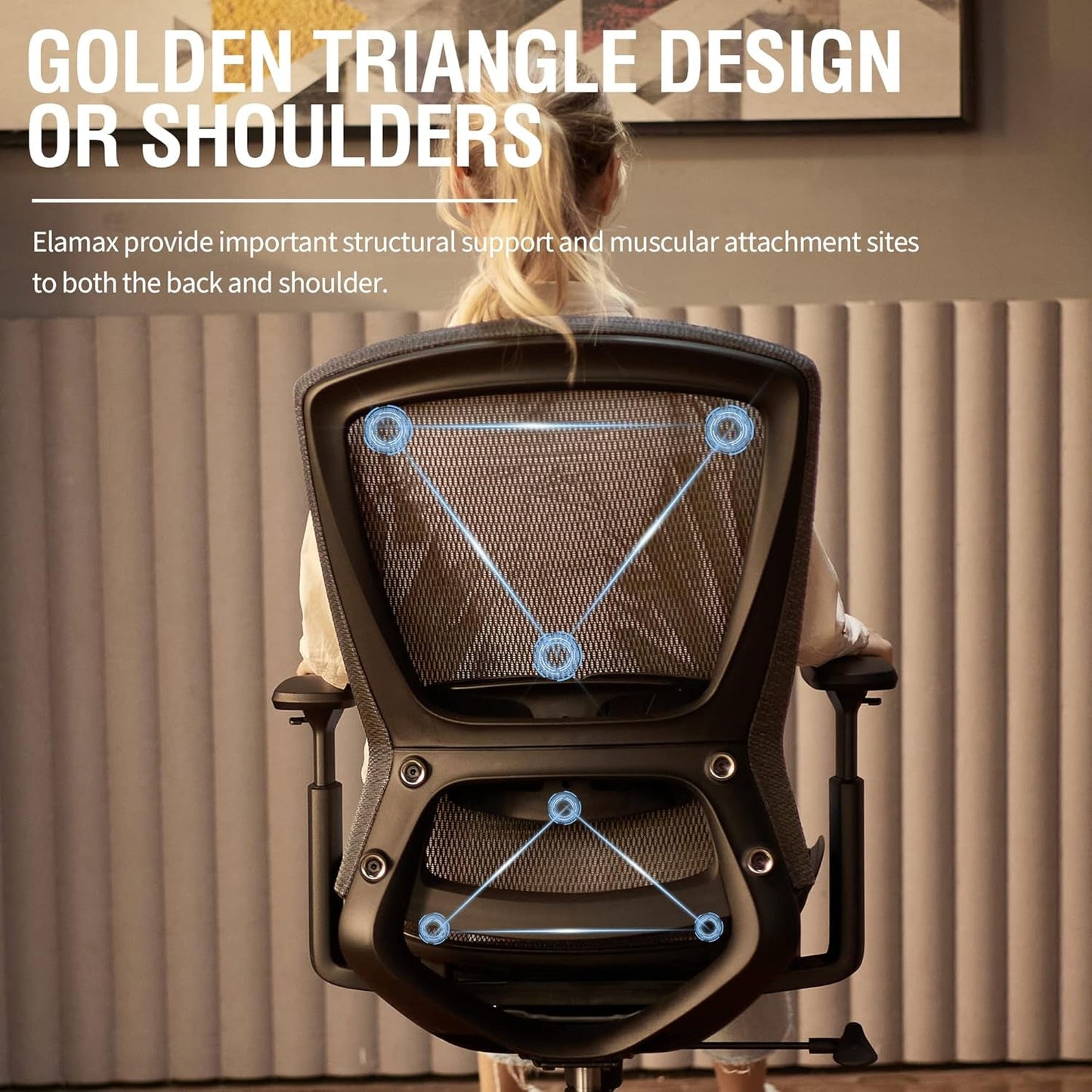 Grey Ergonomic Mesh Office Chair With Lumbar Support