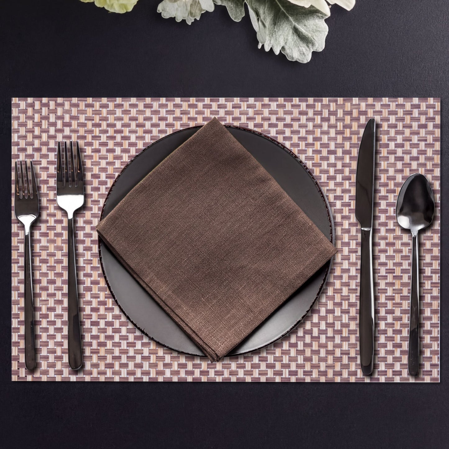 PVC Placemats – Beige Dining Table Mats | Heat Resistant, Non Slip, Waterproof