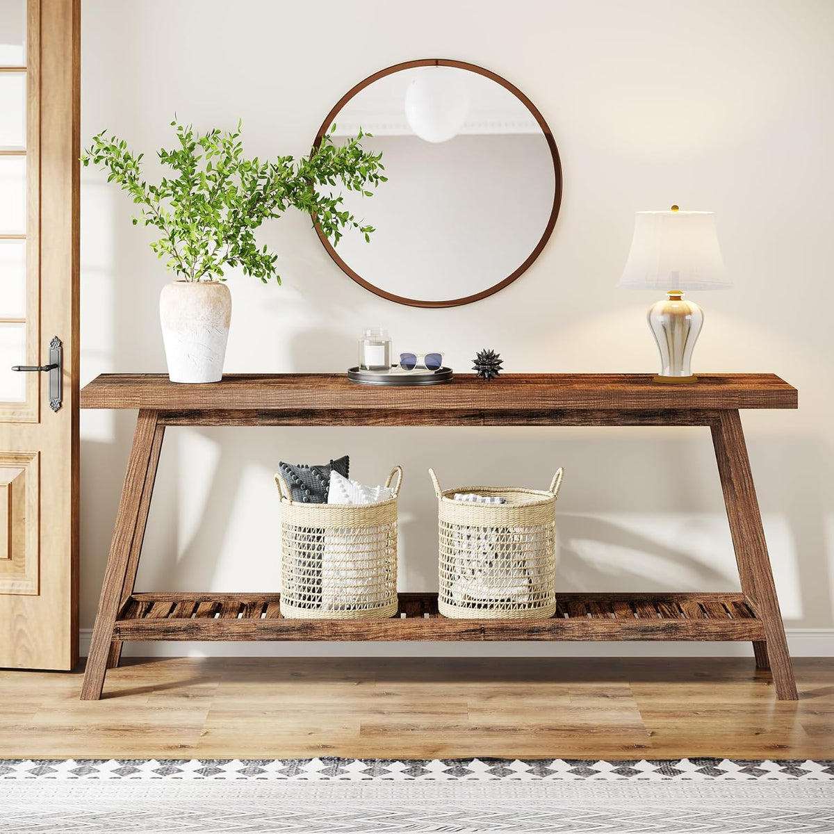 70.9 Inches Extra Long Farmhouse Console Table