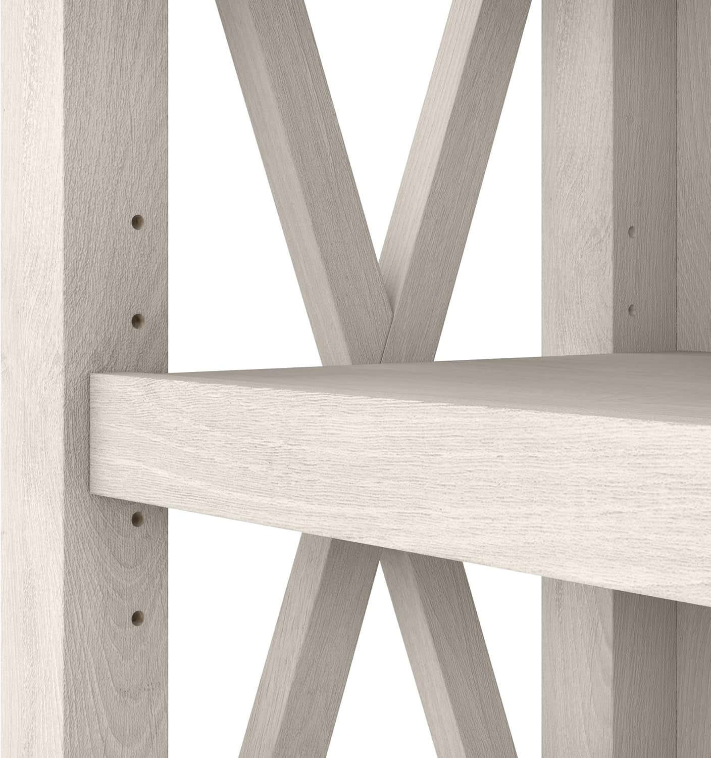 Tall 5 Shelf Bookcase Linen White Oak Modern Farmhouse