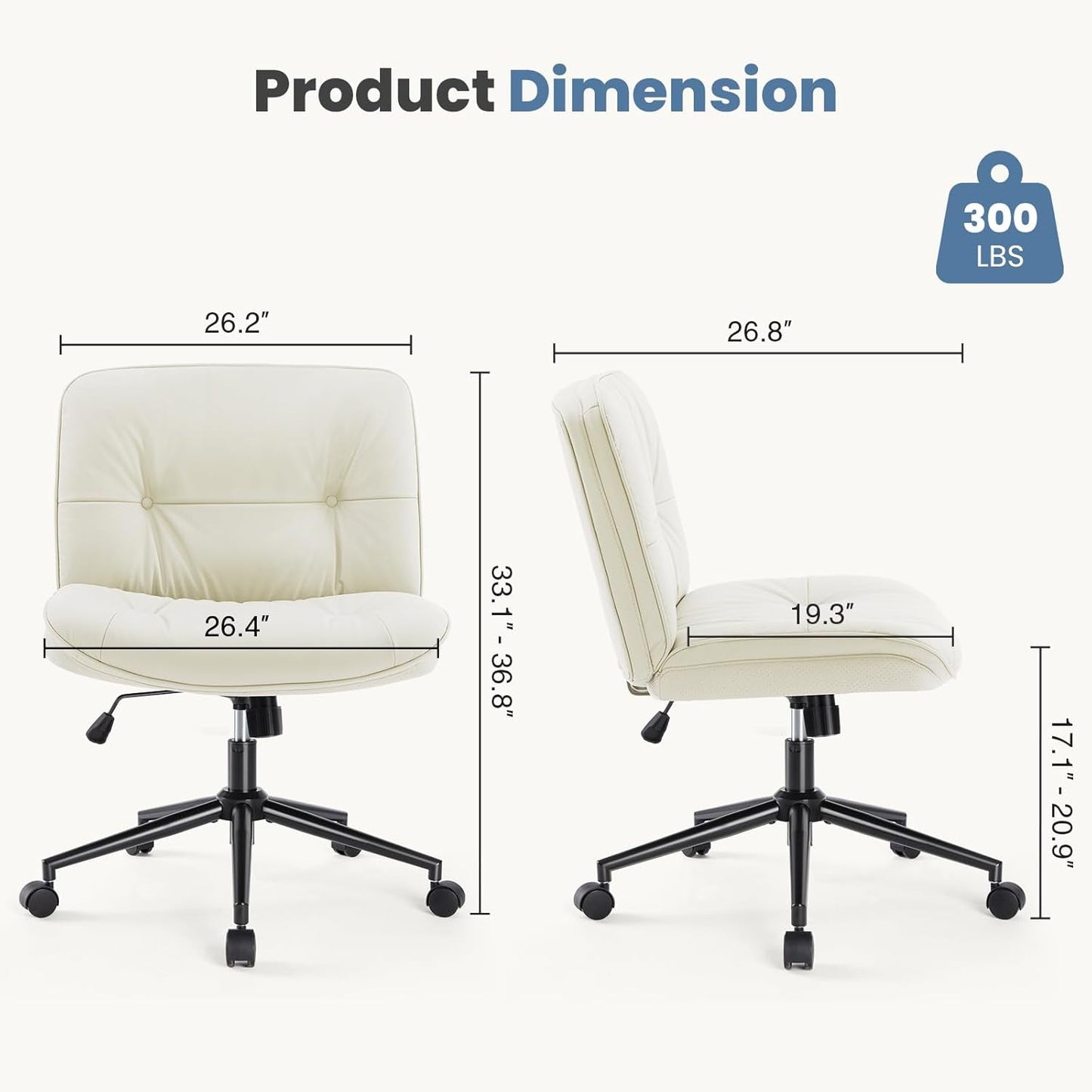 Criss Cross Swivel Office Chair With Wheels PU Leather