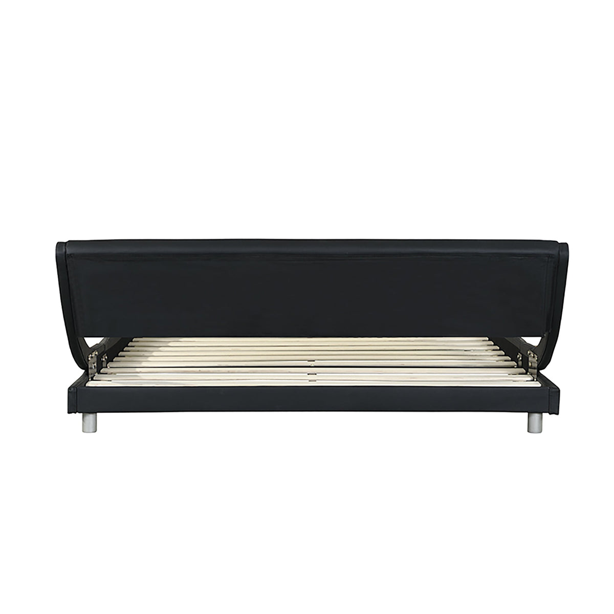 Faux Leather Upholstered Platform Bed Frame with LED Lighting