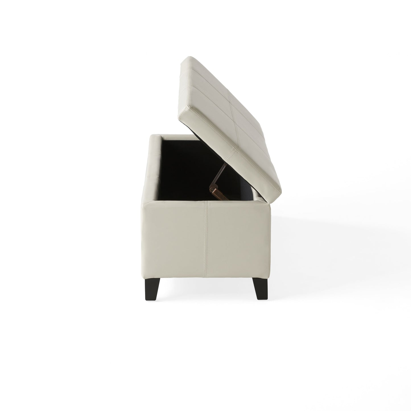 Upholstered PU Leather Storage Ottoman