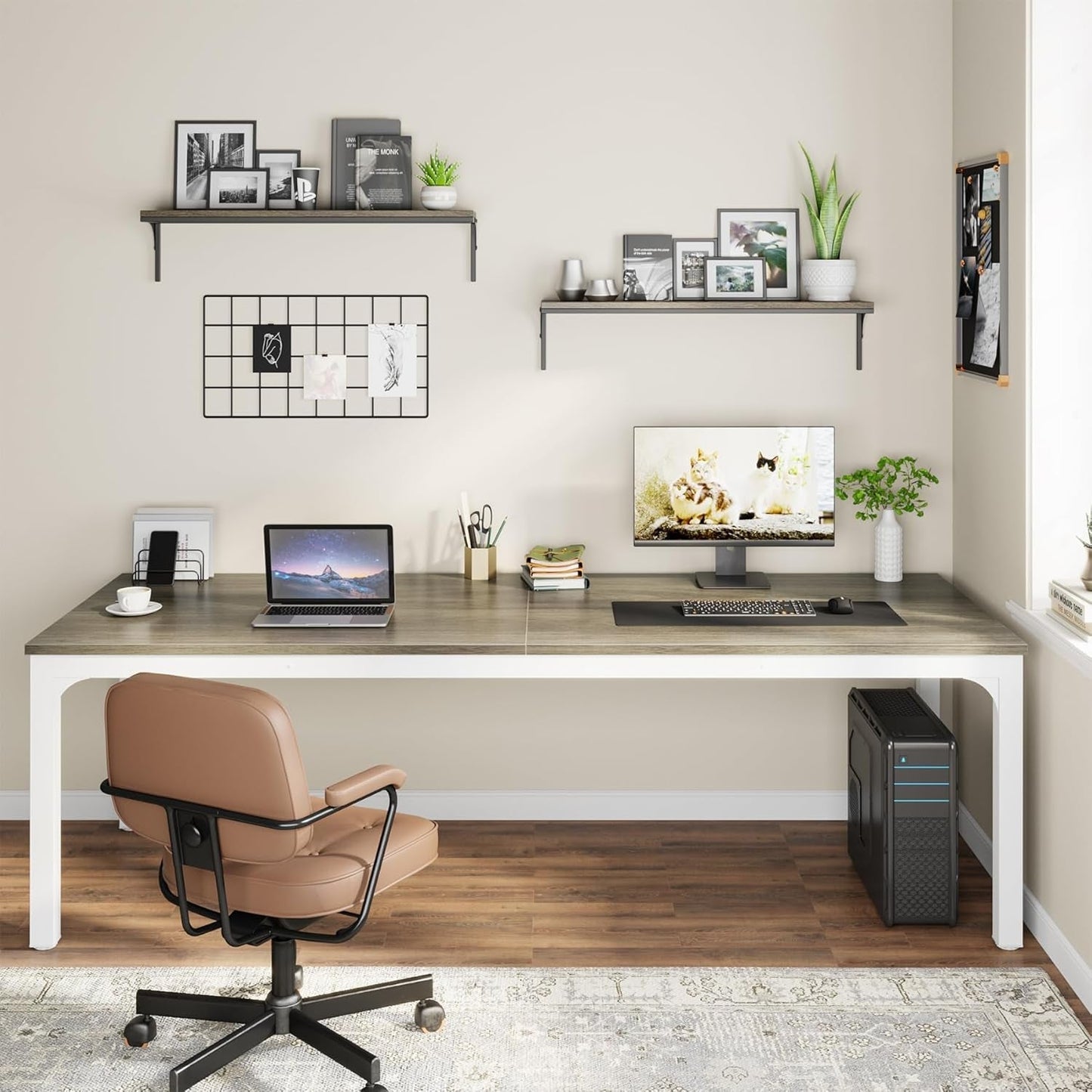 78.7 Inch Extra Long Computer Desk For Two People Office
