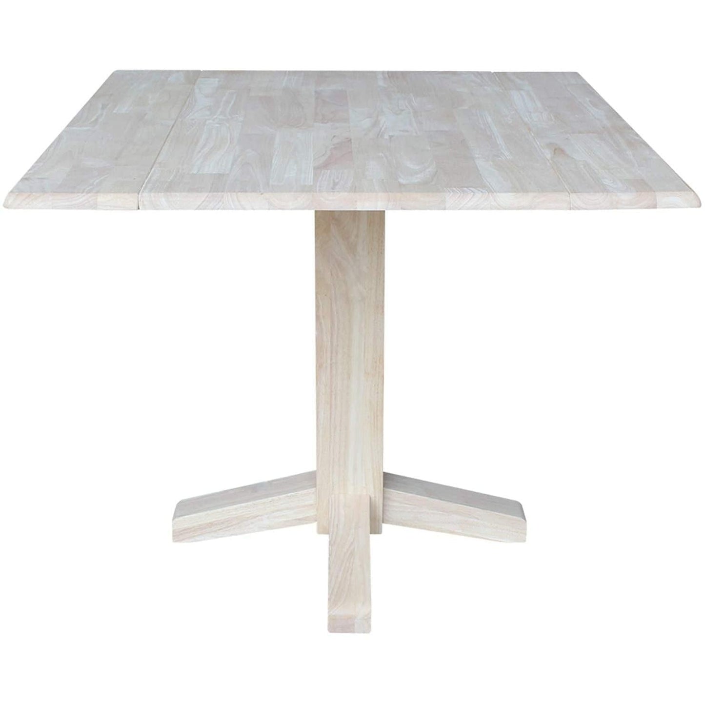 Square Dual Drop Leaf Dining Table With Butcher Block Top
