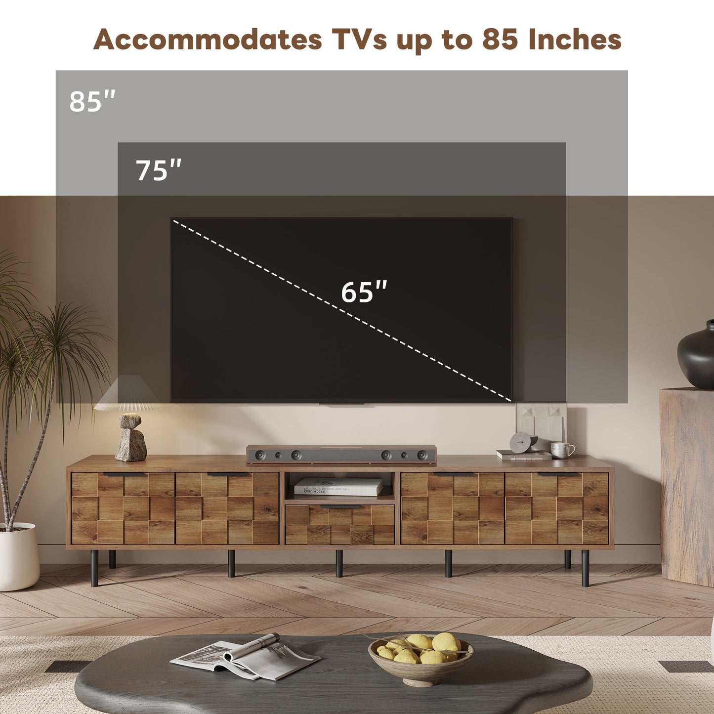 78" TV Stand for 85" 75" 65" Inch TV