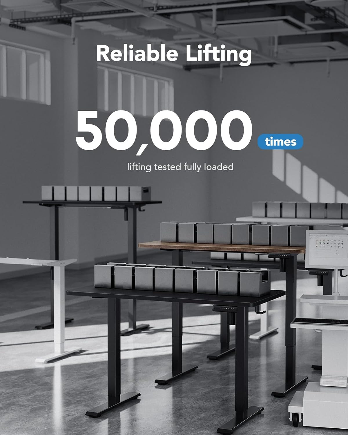 48x24 Inch Electric Standing Desk With Adjustable Height