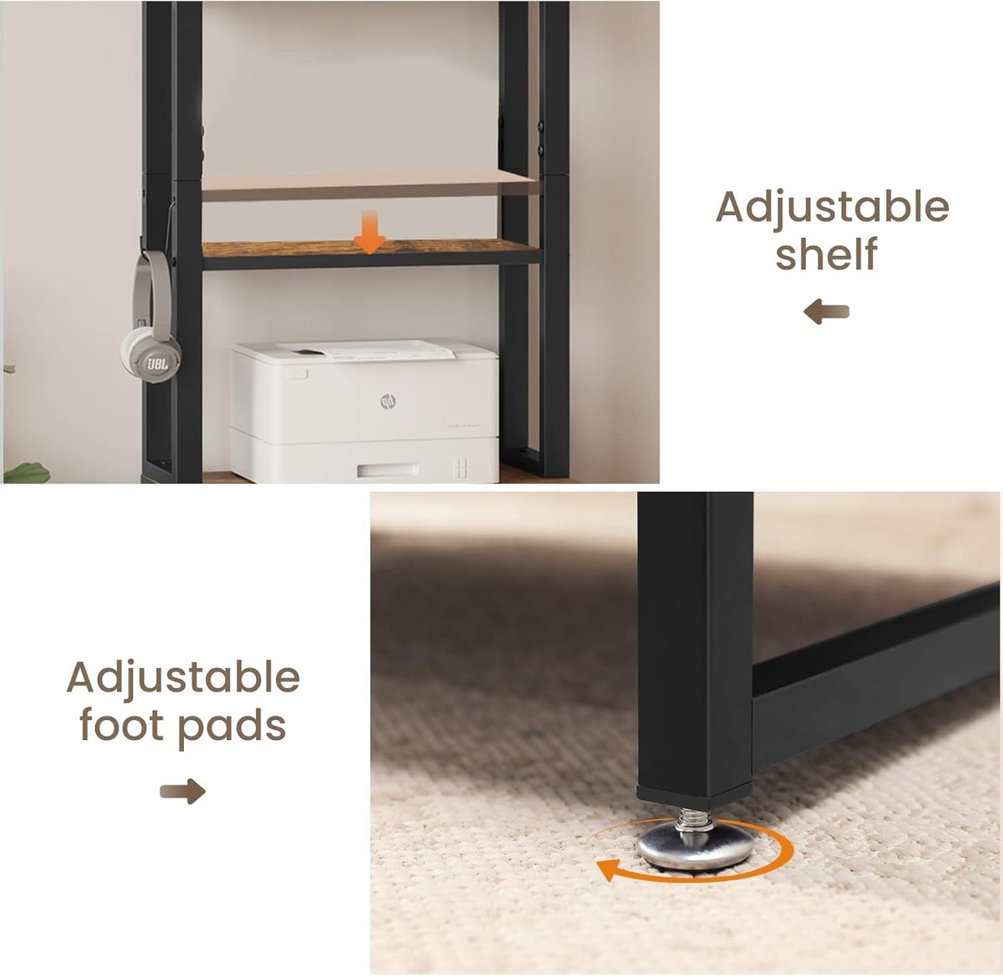 2 Drawer File Cabinet With Lock Rustic Brown For Letter Legal A4 Hanging File Folders Adjustable Shelf