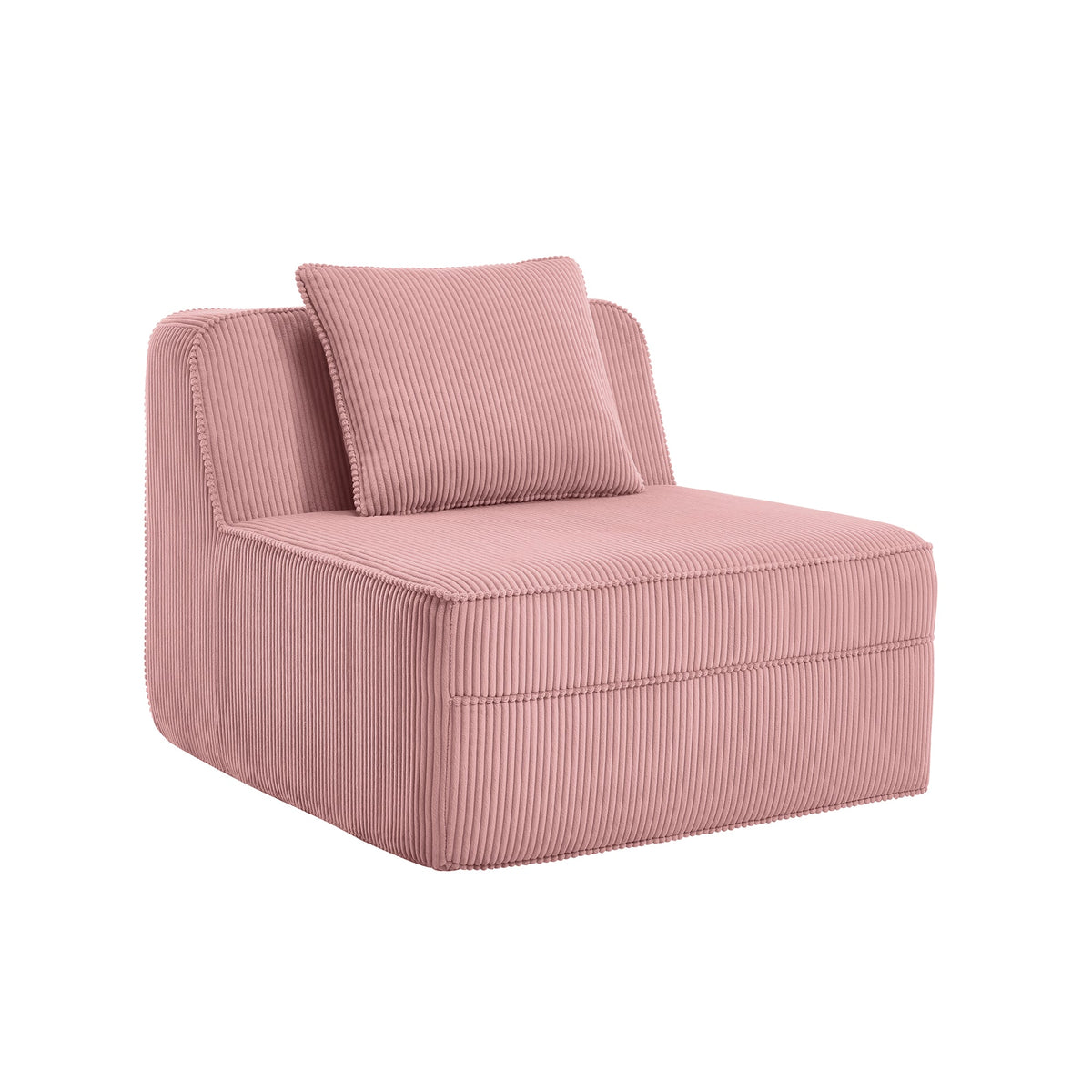 Armless Sofa with Pillow Corduroy - Pink