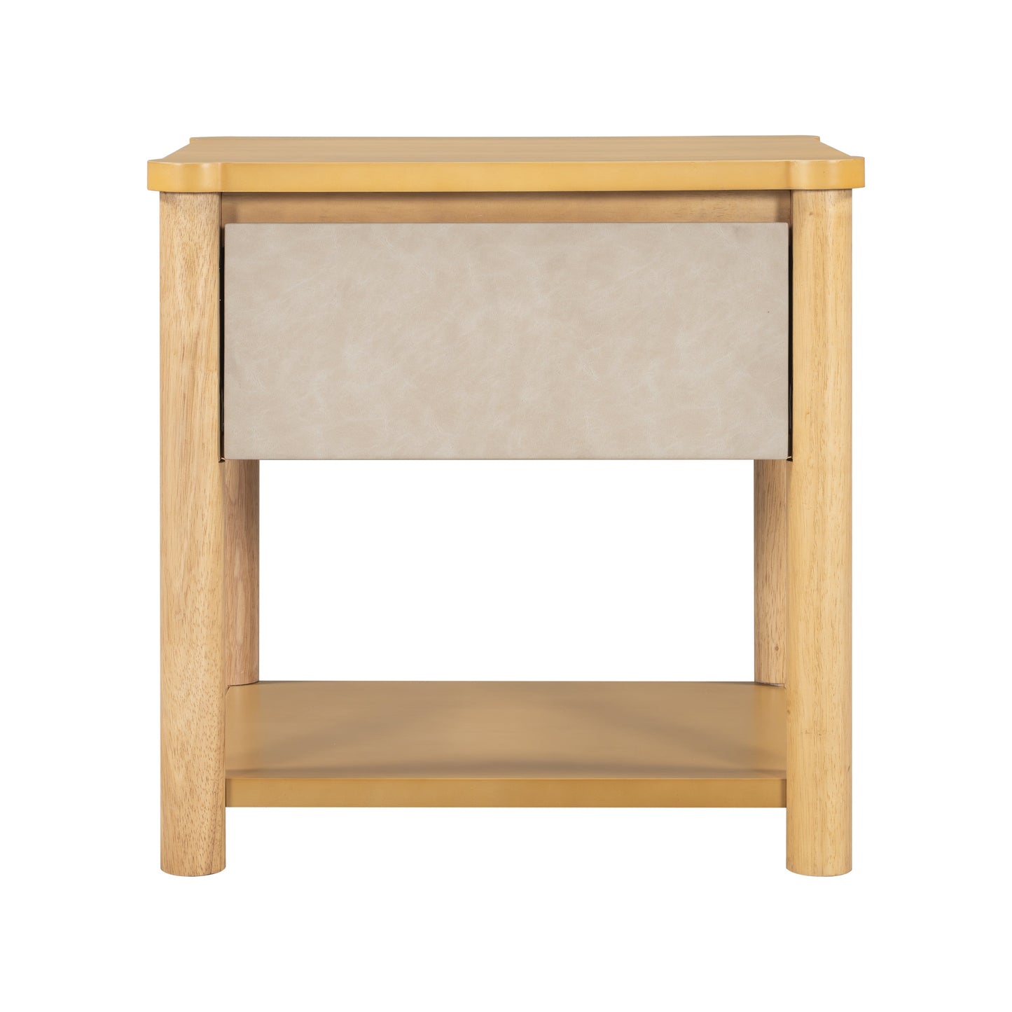 Modern Queen Bed Frame Set with 2 Nightstands, Beige Wood Platform Bed with Headboard and Matching Bedside Tables for Bedroom