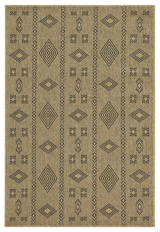 Earth GC_NTL1001 Jute/Black 5 ft. 3 in. x 7 ft. 3 in. Indoor/Outdoor Area Rug