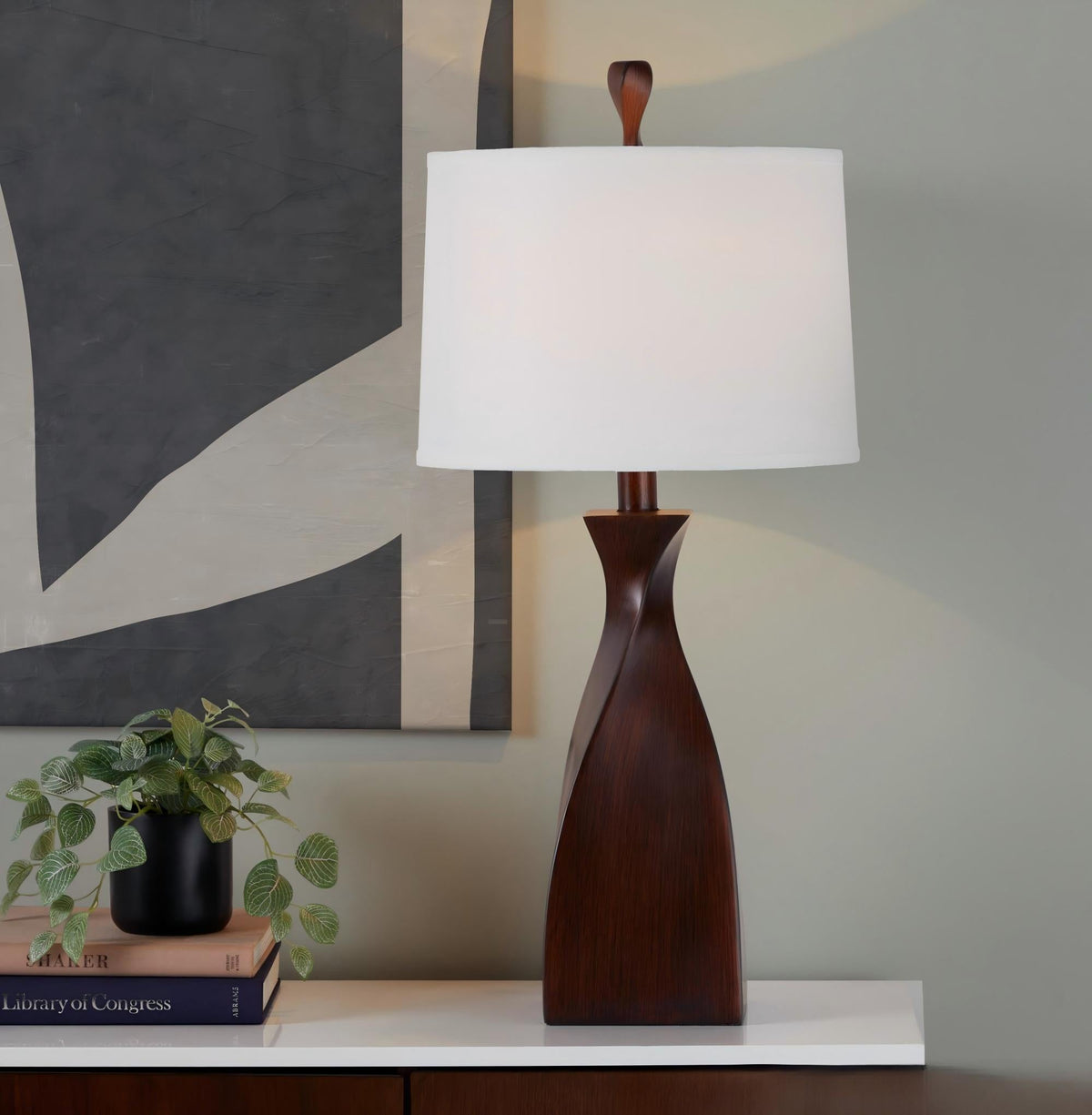 30" Contemporary Polyresin Table Lamp
