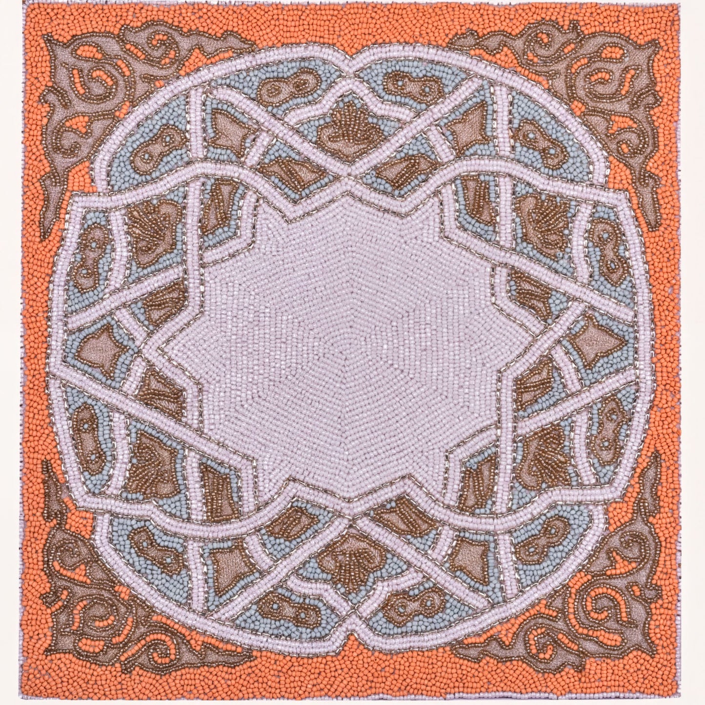 Beaded Placemats - Handmade Embroidered Satin Backing, Scratch & Heat Resistant