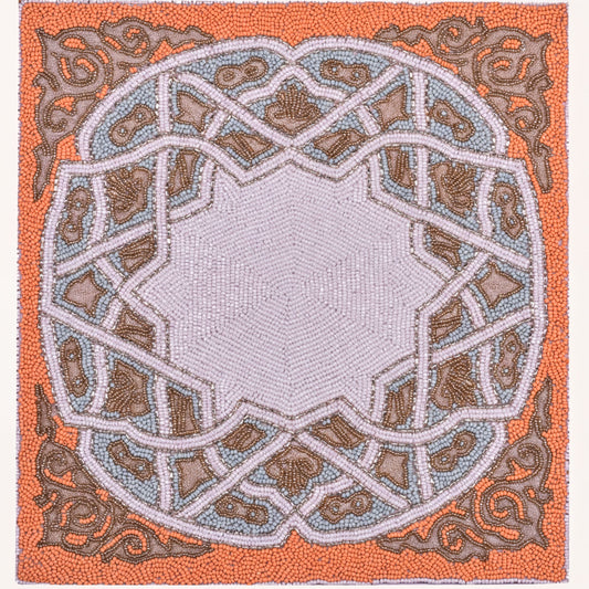 Beaded Placemats - Handmade Embroidered Satin Backing, Scratch & Heat Resistant