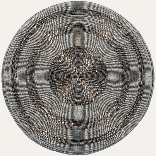 Beaded Placemats – Handmade Round Embroidered Beads | 14 Inch Table Decor